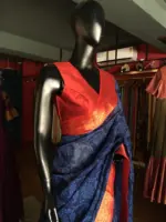 Navyblue Cotton Silk Saree - Image 7