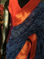 Navyblue Cotton Silk Saree - Image 5