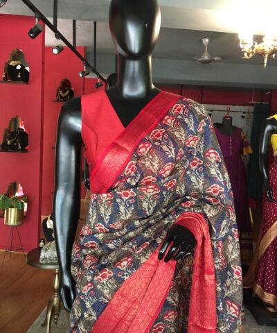 Multicoloured  Cotton Silk Saree