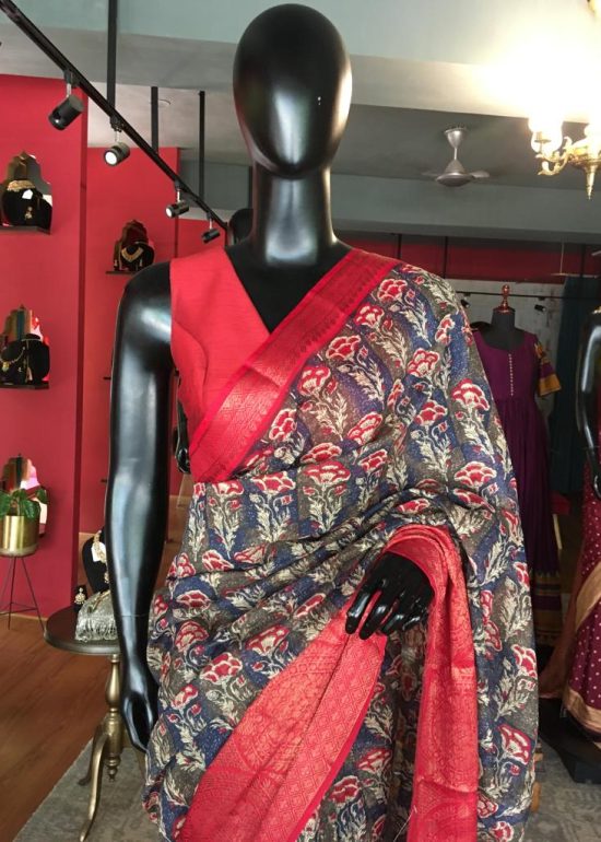 Multicoloured  Cotton Silk Saree