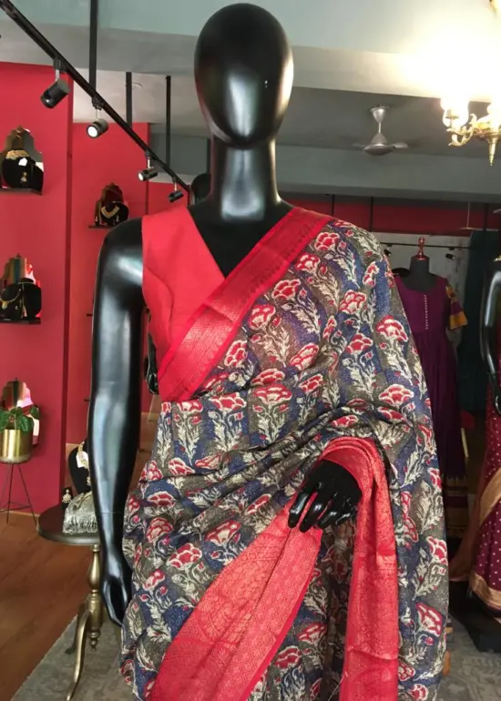 Multicoloured  Cotton Silk Saree