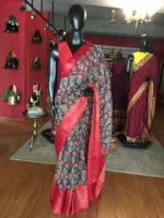 Multicoloured  Cotton Silk Saree - Image 2
