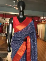 Navy Blue Cotton Silk Saree