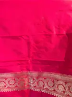 Pink Banarasi Silk Saree with Gold Zari Weaves - Image 7