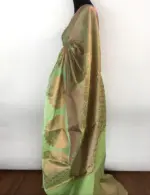 Pista Green Kora Silk Saree highlighted with zari weaves - Image 2