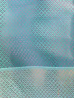 Blue Kora Silk Saree highlighted with zari weaves - Image 8