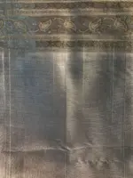 Silver Grey Banarasi Silk Saree with Gold and Silver Zari Weaves - Image 7