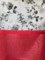 Ivory Banarasi Silk Saree with Printed Florals - Image 4