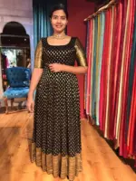 Black Georgette Silk Dress - Image 6