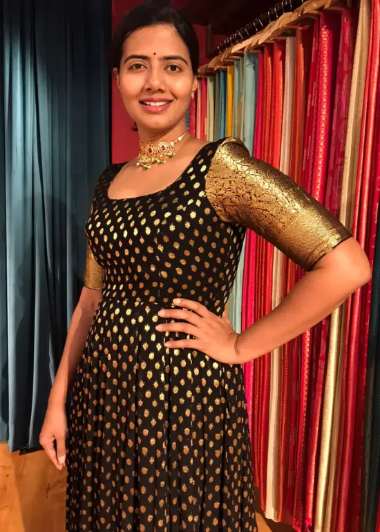 Black Georgette Silk Dress
