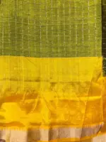 Maroon Mangalagiri Silk Saree in Gold Zari Chequered Pattern - Image 6