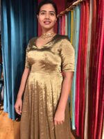 Metallic Gold Ethnic Dress finished with inner lining