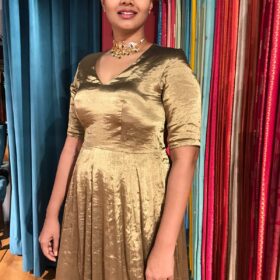 Metallic Gold Ethnic Dress finished with inner lining