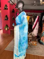 Blue Kota Saree with Gold Zari Border - Image 3