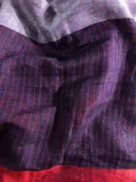 Purple Handwoven Linen Saree - Image 6