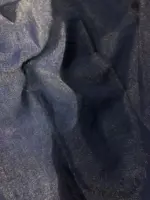 Navyblue Embroidered Organza Silk Saree - Image 6