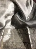 Burgundy Mangalagiri Silk Saree with Kanchi Silk Border - Image 7