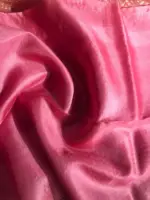 Baby Pink Tussar Silk Saree with Gold Zari Striped Weaves - Image 6