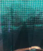 Bottle Green Mangalagiri Silk Saree woven in Gold Zari Checks - Image 7