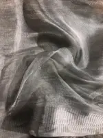 Silver Tissue Silk Saree with Self designed Border - Image 6
