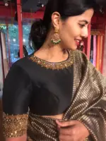 Black Raw Silk Blouse - Image 3