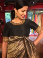 Black Raw Silk Blouse - Image 2
