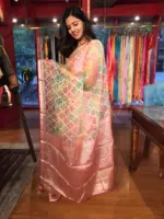 Multicolored Organza Saree - Image 6