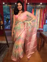 Multicolored Organza Saree - Image 4