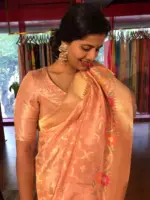 Blush Pink Tissue Silk Saree with Shikargarh Weaves