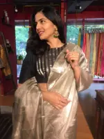 Black Tissue Silk Blouse