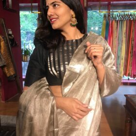 Black Tissue Silk Blouse