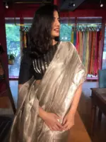 Black Tissue Silk Blouse - Image 3