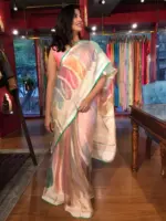 Multicolored Organza Silk Saree - Image 6