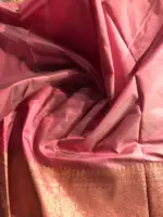 Onion Pink Handwoven Banarasi Katan Silk Saree with Kadwa Zari Motifs - Image 9