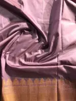Lilac Handwoven Banarasi Katan Silk Saree with Kadwa Zari Motifs - Image 6