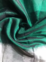 Bottle Green Mangalagiri Silk Saree Handwoven with Silver Zari Border - Image 6