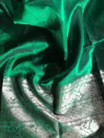 Purple Mangalagiri Silk Saree Handwoven with Silver Zari Border - Image 7