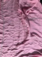 Pink Crepe Silk Saree with Cutdana Embroidery - Image 3