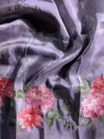 Lilac Tissue Silk Saree with Cutwork Embroidery - Image 3