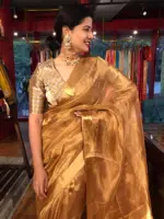Antique Gold Pure Tissue Silk Saree