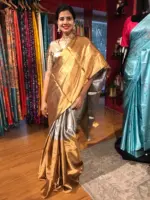 Gold Silver Tissue Silk Saree - Image 8