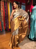 Gold Silver Tissue Silk Saree - Image 4