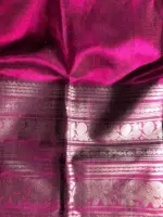 Magenta Mangalagiri Silk Saree with Kanchi Silk Border - Image 8