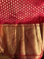 Magenta Organza Silk Saree highlighted with Kanchi Silk Border - Image 8