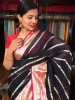 Navyblue Georgette Saree with Gold Zari Weaves