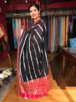 Navyblue Georgette Saree with Gold Zari Weaves - Image 5