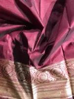 Maroon Handwoven Banarasi Katan Silk Saree - Image 4