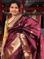 Maroon Handwoven Banarasi Katan Silk Saree