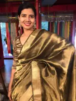 Molten Gold Banarasi Handwoven Tanchui Silk Saree