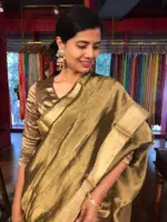 Molten Gold Banarasi Handwoven Tanchui Silk Saree - Image 5